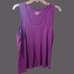 Puma Womens Purple Ribbed  Fitted DryCell Tank Top Purple Small
